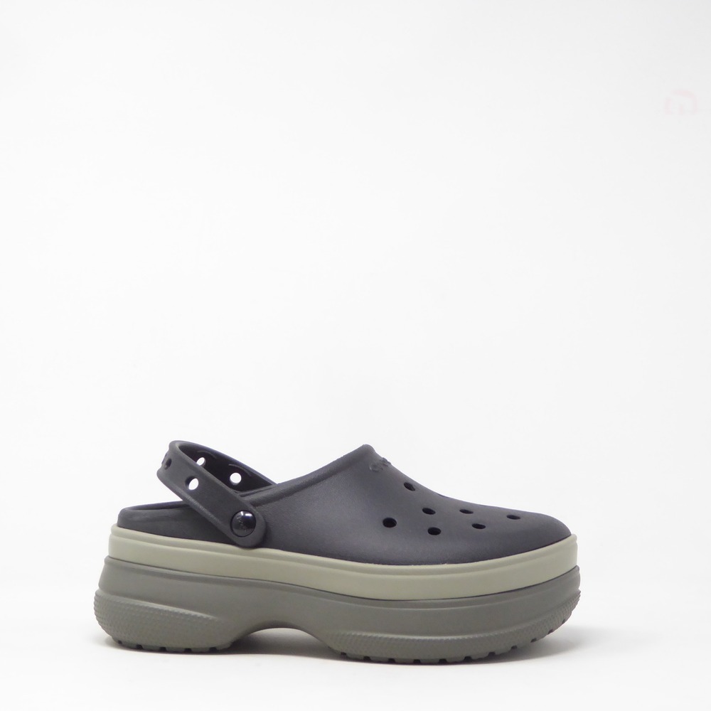 Crocs Womens Classic Stacked Platform Clog Black Gray Size 9